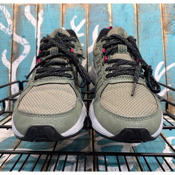 ASICS GEL VENTURE 7 WOMENS SZ 7.5 OLIVE GREEN/PINK RUNNING SHOE 1012A476 - Picture 4 of 10